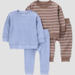 Carter's Just One You® Baby Boys' 4pc Striped Top And Bottom Set - Blue/Brown -Carter's Just One You®️ GUEST 9f3e187e 3ae4 4f60 a73f eaa985e02874