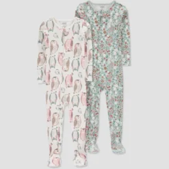 Carter's Just One You®️ Toddler Girls' 2pk Owl And Floral Printed Footed Pajama - Ivory/Green -Carter's Just One You®️ GUEST a64f192c 481c 4ce1 90bb 234b88887dd1