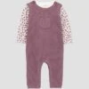 Carter's Just One You® Baby Girls' 2pc Floral Long Sleeve Shirt And Sweater Overall Set - Plum -Carter's Just One You®️ GUEST a7288194 ce68 4d5f ba25 99818f0d9f88