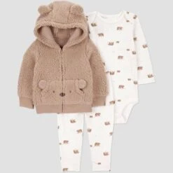 Carter's Just One You® Baby Boys' 3pc Thermal Bear Sweatshirt & Pants Set - Brown -Carter's Just One You®️ GUEST a7fbd5ba fcb5 4106 993c 78df6db6dbe7