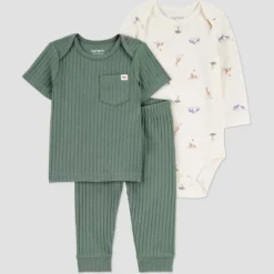Carter's Just One You® Baby Boys' 3pc Woodland Scene Bodysuit Set - Green -Carter's Just One You®️ GUEST a88069ad 210c 4761 b737 416eb3a6b747