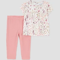 Carter's Just One You® Baby Girls' 2pc Floral Top & Bottom Set - Cream -Carter's Just One You®️ GUEST a8ddb949 7b52 493b 86d7 f90e86036a23