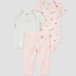 Carter's Just One You® Baby Girls' 3pc Farm Horse Bodysuit Set - Pink -Carter's Just One You®️ GUEST a99ceaf2 c448 4f04 9554 3f52f743c67b