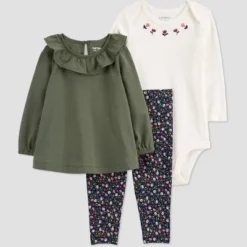 Carter's Just One You® Baby Girls' Floral Top & Bottom Set - Olive Green -Carter's Just One You®️ GUEST b2940524 ad68 4075 bfeb 810db4c06bbd