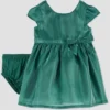 Carter's Just One You® Baby Girls' Short Sleeve Shiny Dress - Green -Carter's Just One You®️ GUEST b514afb8 b17d 42e1 b302 90ac04e797fd