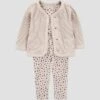 Carter's Just One You® Baby Girls' 3pc Thermal Cheetah Printed Jacket & Pants Set - Tan -Carter's Just One You®️ GUEST b70db1b6 4d86 4b78 bcbe 34f2415ad6d5
