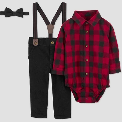 Carter's Just One You®️ Baby Boys' Plaid Top & Bottom Set - Red/Black 5 Carter's Just One You®️ Baby Boys' Plaid Top & Bottom Set - Red/Black - Image 3
