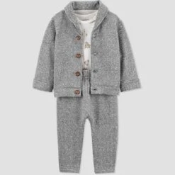 Carter's Just One You®️ Baby Boys' 3pc Forest Top & Bottom Set - Gray