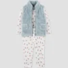 Carter's Just One You®️ Baby Girls' Floral Sherpa Vest & Bottom Set - Blue -Carter's Just One You®️ GUEST cf86e50b fda9 4209 a084 8de4351d4c14