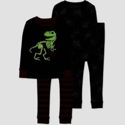 Carter's Just One You® Toddler Boys' Halloween Skeleton And Dinosaurs Long Sleeve Pajama Set - Blue/Gray