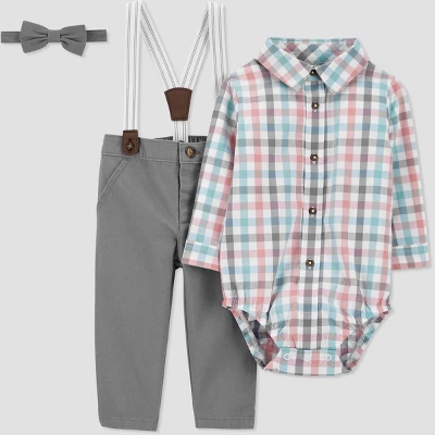 Carter's Just One You® Toddler Boys' Plaid Top & Bottom Set - Pink/Gray/Blue 6 Carter's Just One You® Toddler Boys' Plaid Top & Bottom Set - Pink/Gray/Blue - Image 4