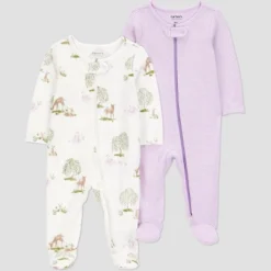 Carter's Just One You® Baby Girls' 2pk Forest Sleep N' Play - Purple -Carter's Just One You®️ GUEST dd793ee5 83a1 4251 9aaf 8405ff009ca4