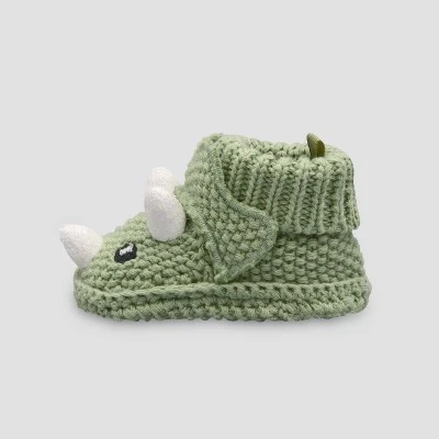 Carter's Just One You® Baby Boys' Knitted Dino Slippers - Green: Newborn Dinosaur Booties 5 Carter's Just One You® Baby Boys' Knitted Dino Slippers - Green: Newborn Dinosaur Booties - Image 3