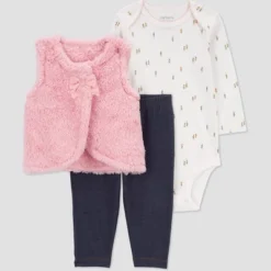 Carter's Just One You® Baby Girls' Faux Shearling Vest With Jeggings - Pink -Carter's Just One You®️ GUEST ddb3983a 05a1 4c8e bbc8 595935085948