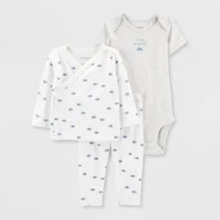 Carter's Just One You® Baby 3pc Rhino Cardigan Set - White/Gray -Carter's Just One You®️ GUEST e11f2205 97b9 400b bfe2 5be42f818225