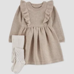 Carter's Just One You®️ Baby Girls' Cozy Heather Dress With Tights Set -Carter's Just One You®️ GUEST e3c11d9e 65e4 4353 a373 4064f08eef76