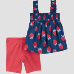 Carter's Just One You® Baby Girls' Strawberries Top & Bottom Set - Blue/Red -Carter's Just One You®️ GUEST f374da54 8172 41b7 8fdf 12ae9d2cacc5