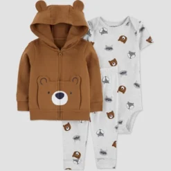 Carter's Just One You® Baby Boys' Bear Cotton Cardigan & Bodysuit Set - Brown -Carter's Just One You®️ GUEST f9dd3d8c 8f1b 44af 9d2d a6f47f761754