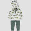 Carter's Just One You® Baby Boys' 3pc French Terry Dinosaur Sweatshirt, Short Sleeve Bodysuit & Pants Set - Green -Carter's Just One You®️ GUEST f9ece4c6 372c 49ef 928b 6bcec372e60e