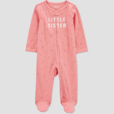 Carter's Just One You®️ Baby Girls' Floral Little Sister Sleep N' Play - Pink 5 Carter's Just One You®️ Baby Girls' Floral Little Sister Sleep N' Play - Pink - Image 3